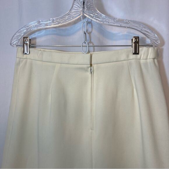 NWT Vintage Country Suburbans Ivory White Knee Length A-Line Back Slit Skirt - Picture 3 of 16